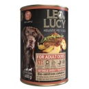 LEO&LUCY влажный корм консервированный полнорационный для взрослых собак, паштет с телятиной и яблоком, 400 г