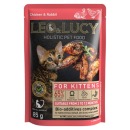 LEO&LUCY Влажный холистик корм для котят с кроликом, курицей и биодобавками, подходит для стерилизованных, 85 г
