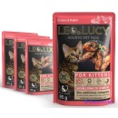 LEO&LUCY Влажный холистик корм консервированный полнорационный – кусочки в соусе для котят с кроликом, курицей и биодобавками, 3 шт