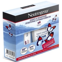 Neutrogena подарочный набор крем для рук с запахом + бальзам-помада