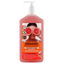 Organic people эко-гель "Organic People & Fruit" для мытья посуды с органическим розовым грейпфрутом