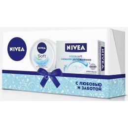 Nivea набор женский крем-мыло "Нежное увлажнение" 100 г + интенсивный увлажняющий  крем "Soft" 100 мл