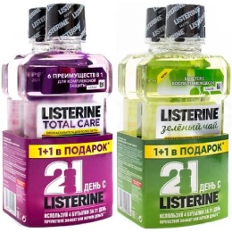 Listerine набор ополаскивателей для полости рта "Total Care" + "Зеленый чай"