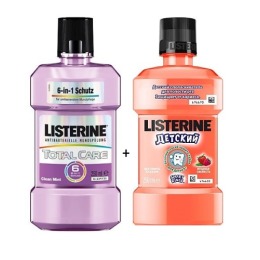 Listerine ополаскиватель для полости рта "Total Care" + ополаскиватель для полости рта "Smart Rinse. Ягодная Свежесть" для детей