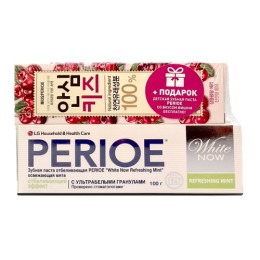 Perioe LG зубная паста отбеливающая "White now Refreshing mint" освежающая мята +зубная паста "Safe Kids. Cherry" со вкусом вишни