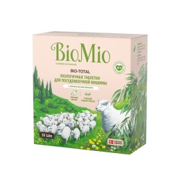 BioMio таблетки для посудомоечной машины "Bio-Total" с эфирным маслом эвкалипта и экстрактом хлопка, 30шт