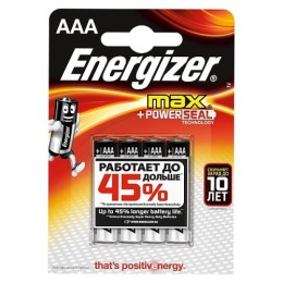 Energizer батарейка алкалиновая Max Plus LR03/E92 тип ААА
