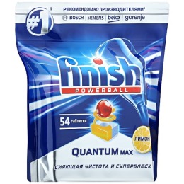 finish таблетки для мытья посуды в посудомоечных машинах "Quantum Max Лимон"