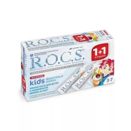 R.O.C.S. зубная паста "Фруктовый рожок" без фтора для детей 1+1