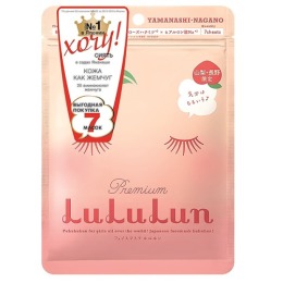 Lululun Маска для лица увлажняющая и улучшающая цвет лица «Персик из Яманаси» Premium Face Mask Peach