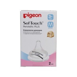 Pigeon соска SofTouch Peristaltic Plus, размер M (3+мес)