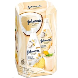 Johnson`s подарочный набор Vita-Rich СМУЗИ гель для душа Йогурт, Кокос и экстракт Персика расслабляющий + лосьон для тела Йогурт, Кокос и экстракт Персика расслабляющий
