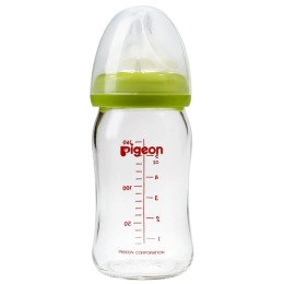 Pigeon бутылочка для кормления SofTouch Peristaltic Plus 0+ мес., премиальное стекло, 160 мл