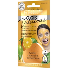 Eveline маска для лица с натуральным скрабом Orange&Lime Энергизирующая bio, серии Look Delicious, 10 мл