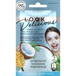 Eveline bio маска для лица Увлажняющая с натуральным скрабом Coconut&Mango, серии Look Delicious, 10 мл