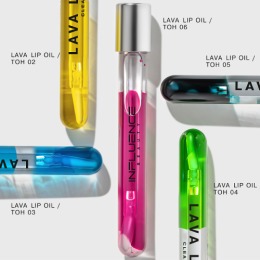 Influence Beauty двухфазное масло для губ  LAVA LIP OIL увлажняющее, уход и глянцевый финиш, тон 06: прозрачная фуксия,6 мл