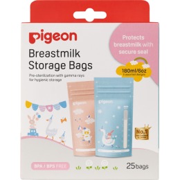 Pigeon пакеты для заморозки и хранения грудного молока Animal, 180 мл, 25 шт