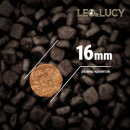 LEO&LUCY сухой холистик корм полнорационный для взрослых собак средних пород с кроликом, тыквой и биодобавками, 12 кг