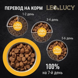 LEO&LUCY сухой холистик корм полнорационный для взрослых собак крупных пород с уткой, тыквой и биодобавками, подходит пожилым, 4.5 кг
