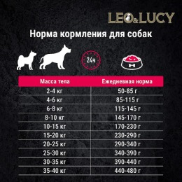 LEO&LUCY сухой холистик корм полнорационный для взрослых собак всех пород с индейкой, ягодами и биодобавками, подходит пожилым, 4.5 кг