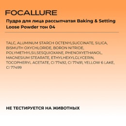 FOCALLURE пудра для лица рассыпчатая Baking & Setting Loose Powder, тон: 04 Тёплый бежевый,15 г