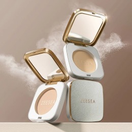 ZEESEA пудра компактная Soft Velvet Pressed Powder, тон 01 Pearl White / жемчужный,7 г