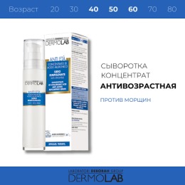 DERMOLAB сыворотка-концентрат антивозрастная с гиалуроновой кислотой ANTI-AGING REPLUMPING SERUM CONCENTRATE OF HYALURONIC ACID, 50 мл