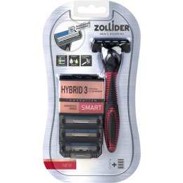 Zollider станок для бритья 3 лезвия Hybrid 3 SMART, 1 станок в сборе + 3 картриджа