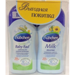 Bubchen средство для купания младенцев, 200 мл + молочко, 200 мл
