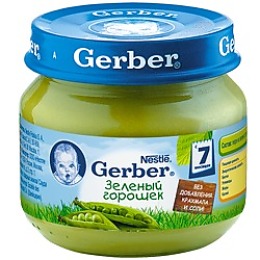 Gerber пюре "Зеленый горошек", 80 г