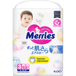 Merries трусики-подгузники Merries для детей, M 6-11 кг, 52 шт