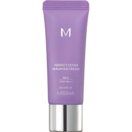 MISSHA BB крем для лица тональный MISSHA М Perfect Cover Serum, с антивозрастной сывороткой, SPF 50, тон 21, Light Beige,20 мл