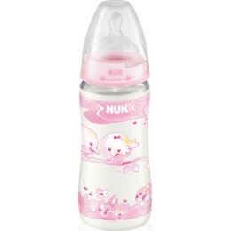 Nuk бутылочка "Baby rose", пластик 150 мл + соска с вентиляцией из силикона, размер 1 М
