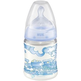 Nuk бутылочка "Baby blue" пластик 150 мл + соска с вентиляцией из силикона, размер 1 М