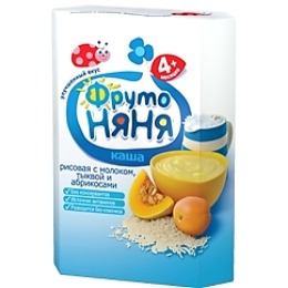 Фруто Няня каша "Рисовая с молоком, тыквой и абрикосами" с 4 месяцев, 200 г