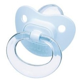 Nuk соска-пустышка "Baby blue" для сна с кольцом из силикона, размер 2