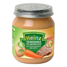 Heinz пюре "Телятинка по-деревенски" с 6 месяцев, 120 г