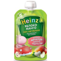 Heinz пюре "Яблоко, манго" с 6 месяцев, 100 г