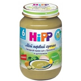 Hipp крем-суп "Овощи, брокколи, цыпленок" с 6 месяцев, 190 г