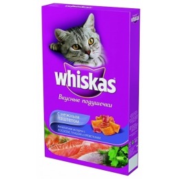 Whiskas вкусные подушечки для кошек, лосось, тунец, креветки, 350 г