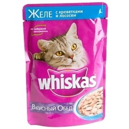 Whiskas желе для кошек, креветки и лосось, 85 г
