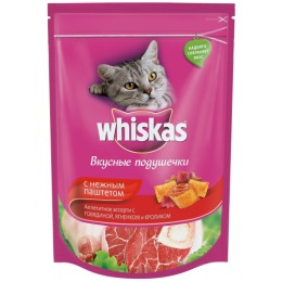 Whiskas подушечки для кошек, говядина, ягненок, кролик, 800 г