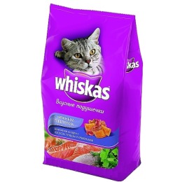 Whiskas подушечки для кошек, лосось, тунец, креветки, 1.9 кг