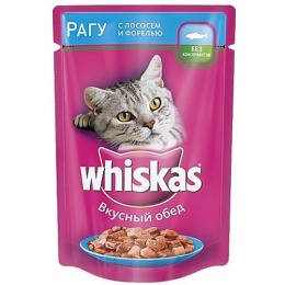 Whiskas рагу для кошек, лосось, форель, 85 г