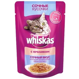 Whiskas сочные кусочки для кошек, кролик, 85 г