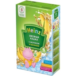 Heinz кашка молочная "Овсяная с бананом" с 6 месяцев, 250 г