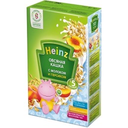 Heinz кашка молочная "Овсяная с персиком" с 5 месяцев, 250 г