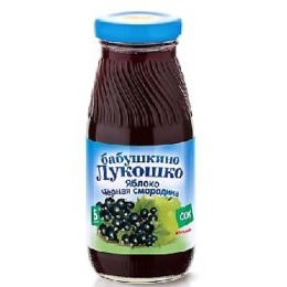 Бабушкино Лукошко сок "Яблоко, черная смородина" осветленный, без сахара, 200 мл