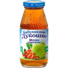 Бабушкино Лукошко сок "Яблоко-шиповник" осветленный без сахара, с 5 месяцев, 200 г