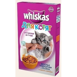 Whiskas вкусные подушечки для котят, индейка, морковь, молоко